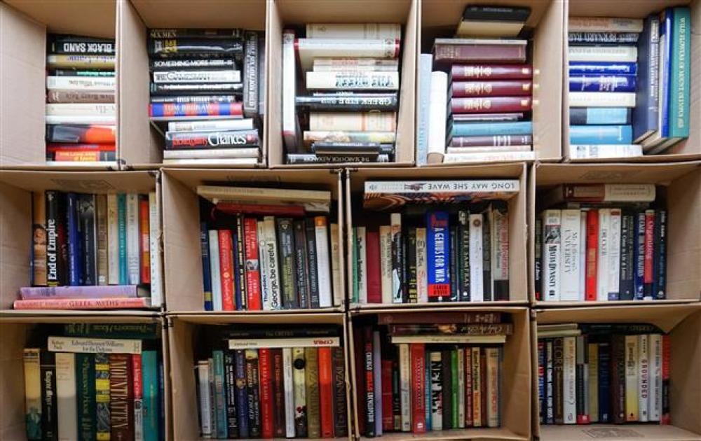 THIRTEEN BOXES OF BOOKSThirteen