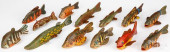 THIRTEEN CARVED AND PAINTED SP