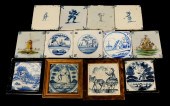 THIRTEEN CERAMIC TILES, VARIOU