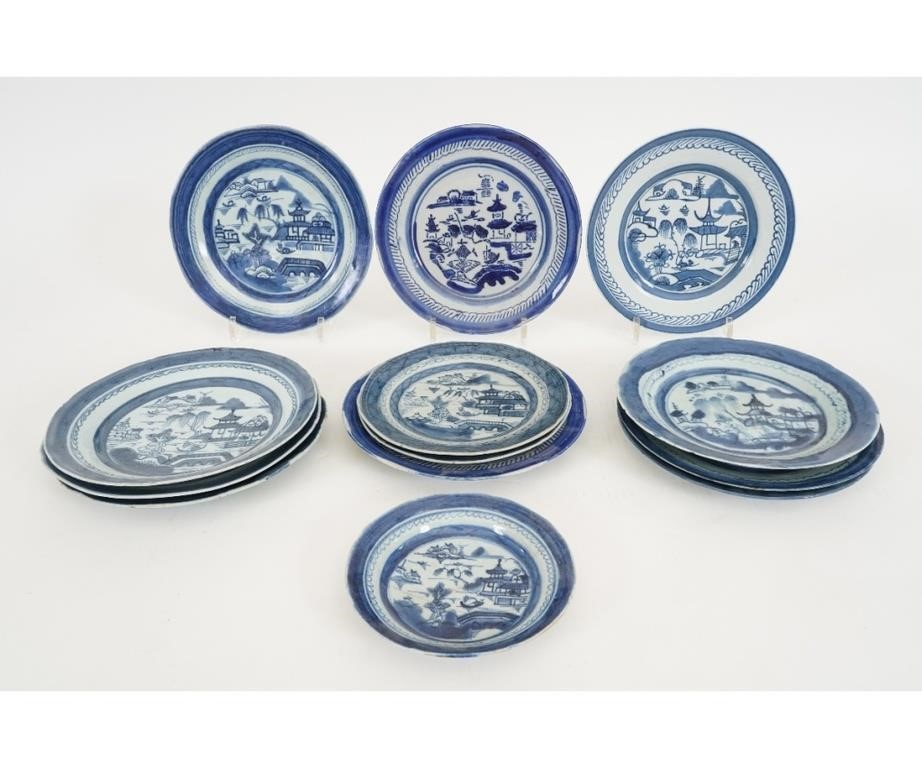 Thirteen Chinese blue and white