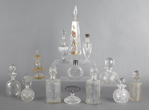 Thirteen colorless glass scent