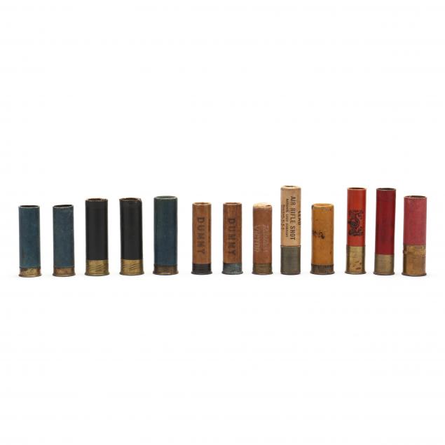 THIRTEEN EARLY PAPER SHOTGUN SHELLS