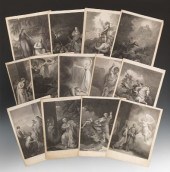 Thirteen Engraved Plates for t