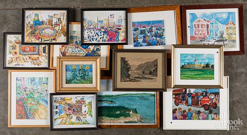 THIRTEEN FRAMED WORKSThirteen