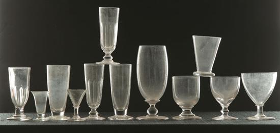 THIRTEEN GLASSES INCLUDING ALES. 