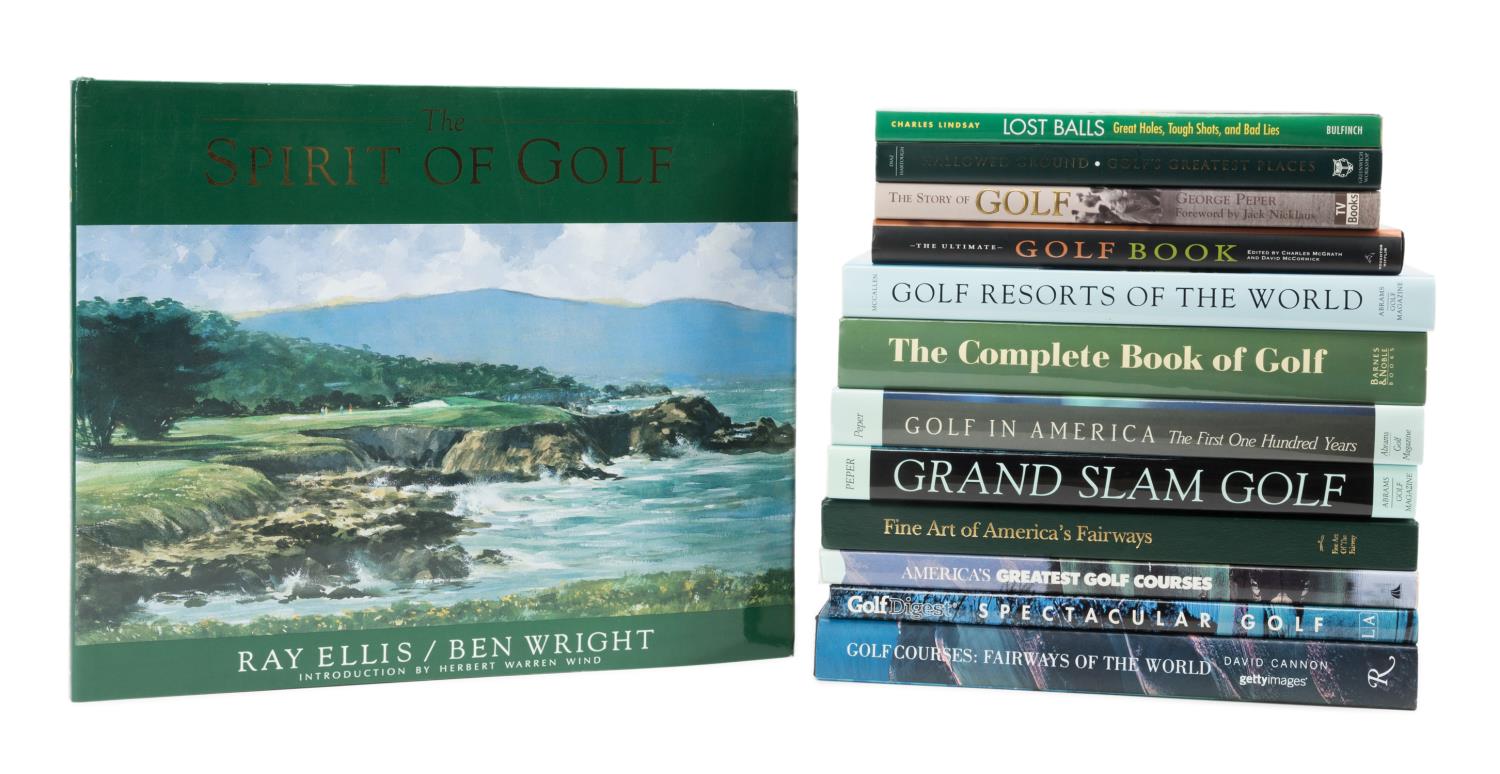 THIRTEEN HARDCOVER BOOKS ON GOLF