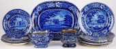 THIRTEEN HISTORIC BLUE AND TRA