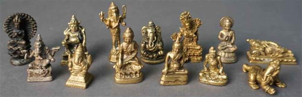 THIRTEEN INDIAN BRASS MINIATURE