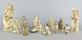 THIRTEEN JAPANESE NETSUKE AND