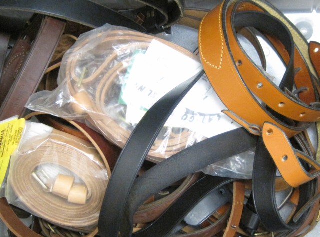THIRTEEN LEATHER RIFLE SLINGS eight