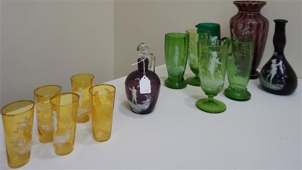 THIRTEEN MARY GREGORY-TYPE GLASS