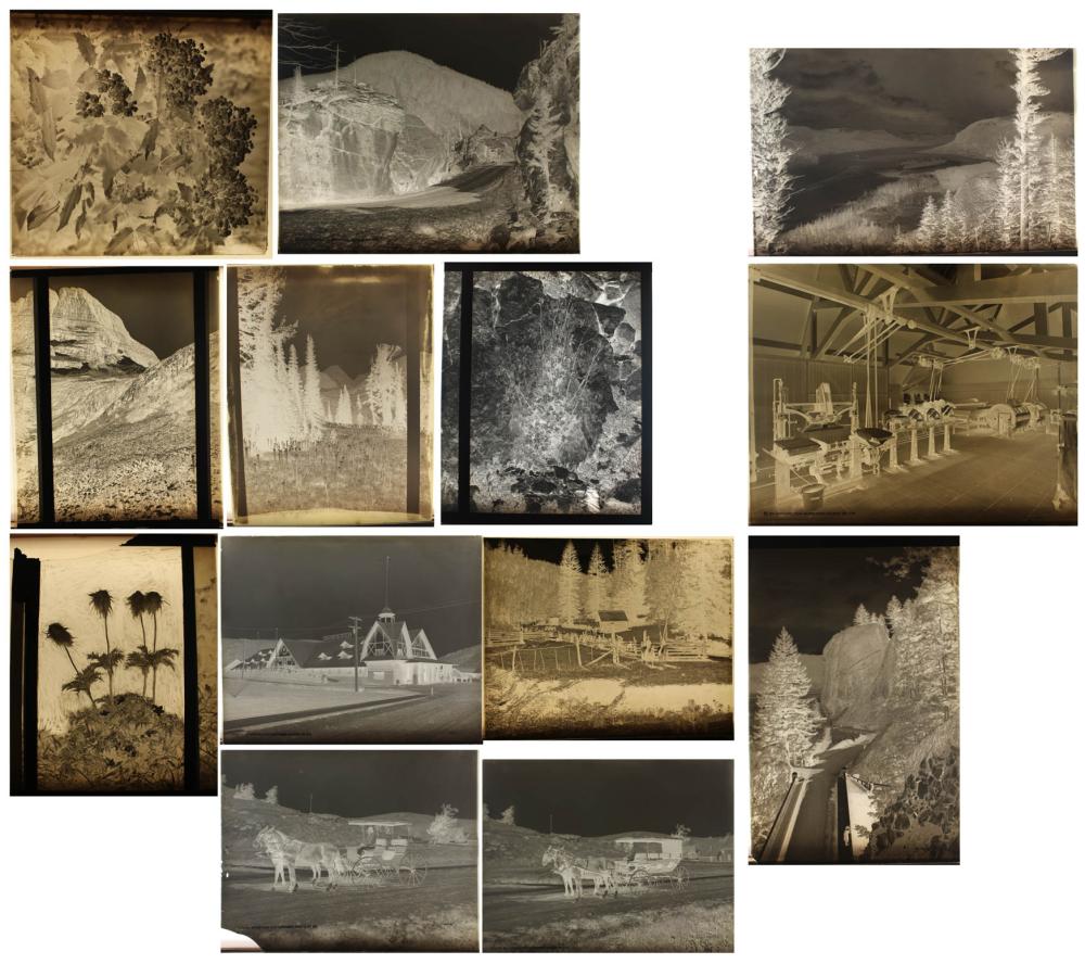 THIRTEEN PHOTOGRAPHIC GLASS