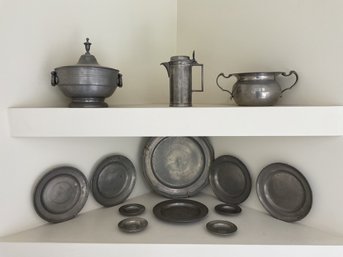 Thirteen pieces of antique