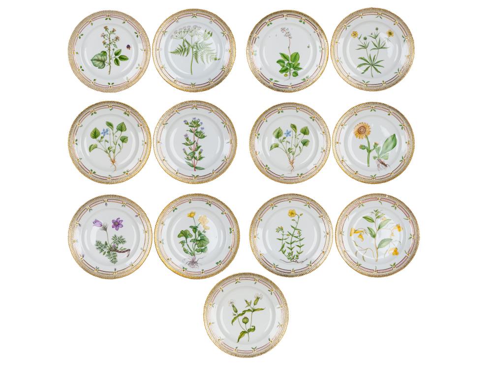 THIRTEEN ROYAL COPENHAGEN 'FLORA
