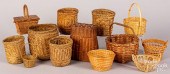 THIRTEEN SMALL BASKETS, 19TH A