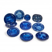 THIRTEEN STAFFORDSHIRE BLUE TR