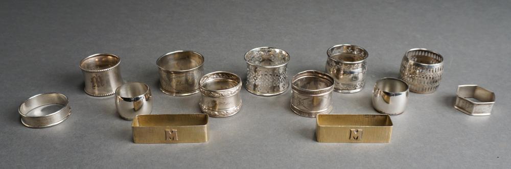 THIRTEEN STERLING SILVER NAPKIN