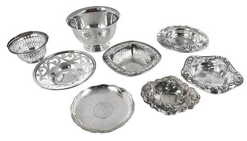 THIRTEEN STERLING TABLE ITEMS