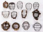 THIRTEEN VINTAGE BASEBALL CATC