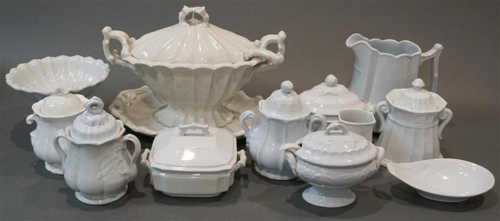 THIRTEEN WHITE IRONSTONE TABLE