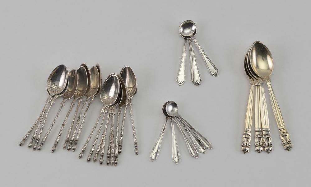 THIRTY DEMITASSE AND SALT SPOONS