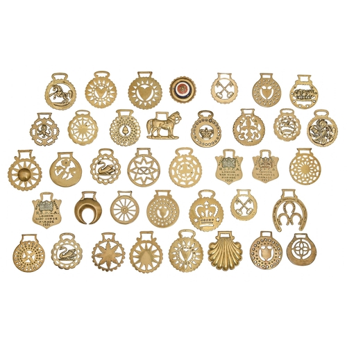Thirty-eight horse brasses,