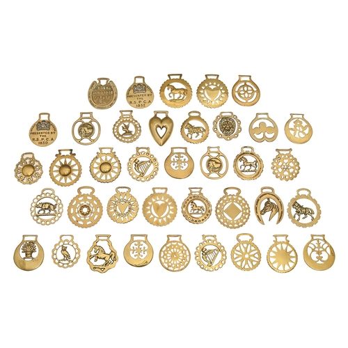 Thirty-eight horse brasses,