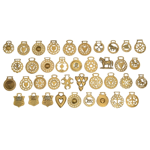 Thirty-eight horse brasses,  mainly