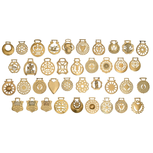 Thirty-eight horse brasses,  mainly