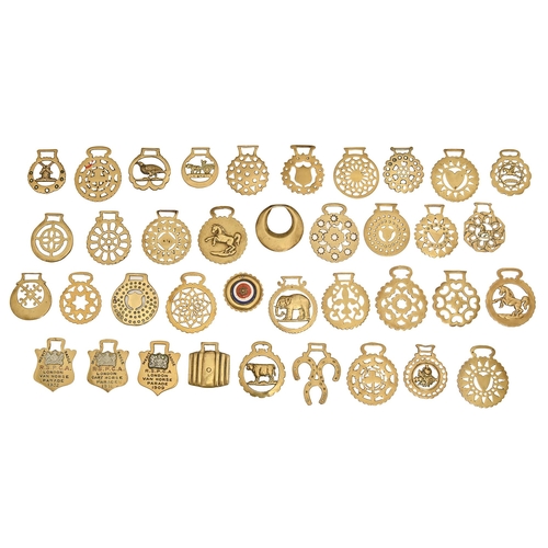Thirty-eight horse brasses,  mainly