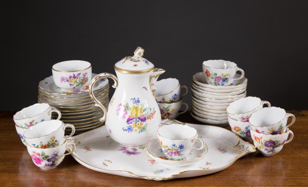 THIRTY-NINE PIECE MEISSEN PORCELAIN