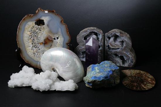 THIRTY-ONE ROCK AND GEM SPECIMENS .