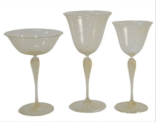 THIRTY-SEVEN PIECE VENETIAN GLASS