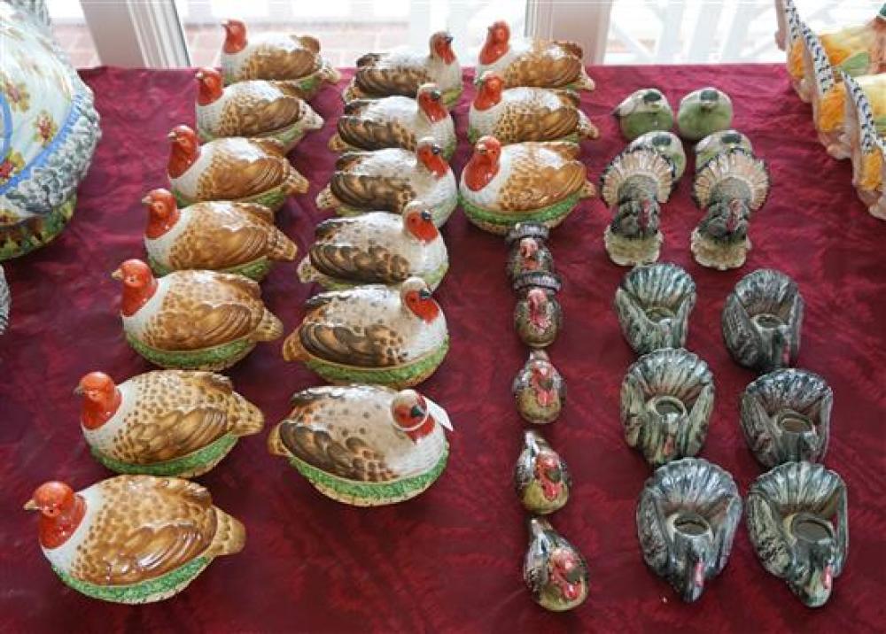THIRTY THREE CERAMIC CANDLEHOLDERS,