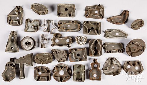 THIRTY TIN COOKIE CUTTERS, 19TH AND