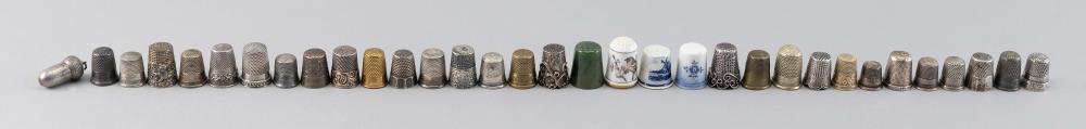 THIRTY-TWO ASSORTED THIMBLES