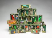 THIRTY-TWO BOXED HEDDON LURES.