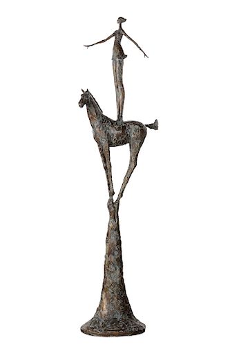 THOMAS CORBIN, BRONZE, HORSE AND
