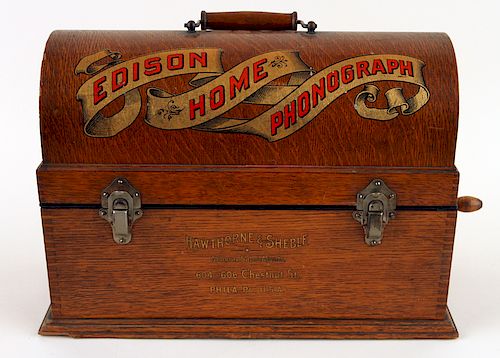 THOMAS EDISON PHONOGRAPH IN OAK