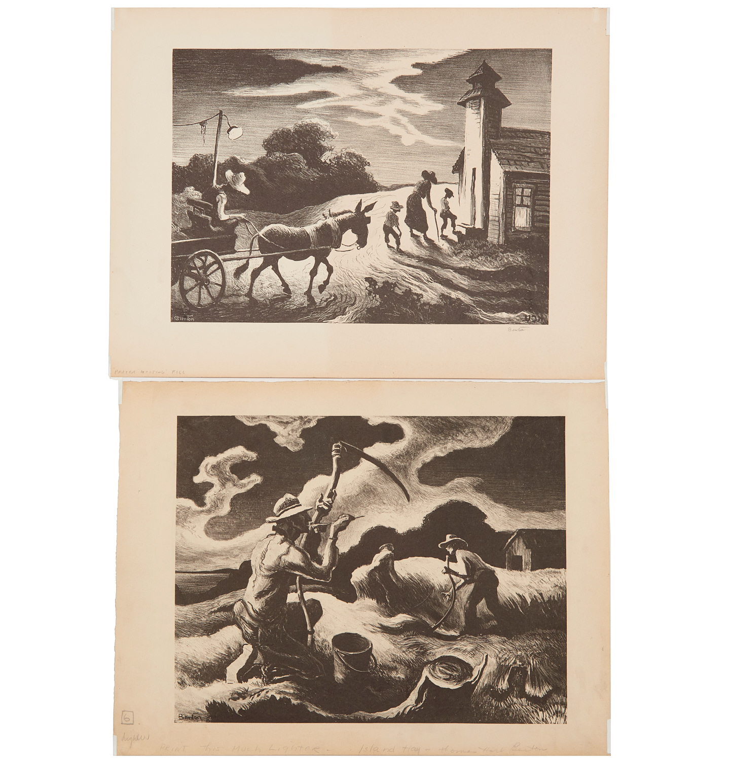 THOMAS HART BENTON, (2) LITHOGRAPHS