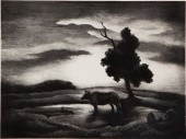 THOMAS HART BENTON 'SUNSET' SI
