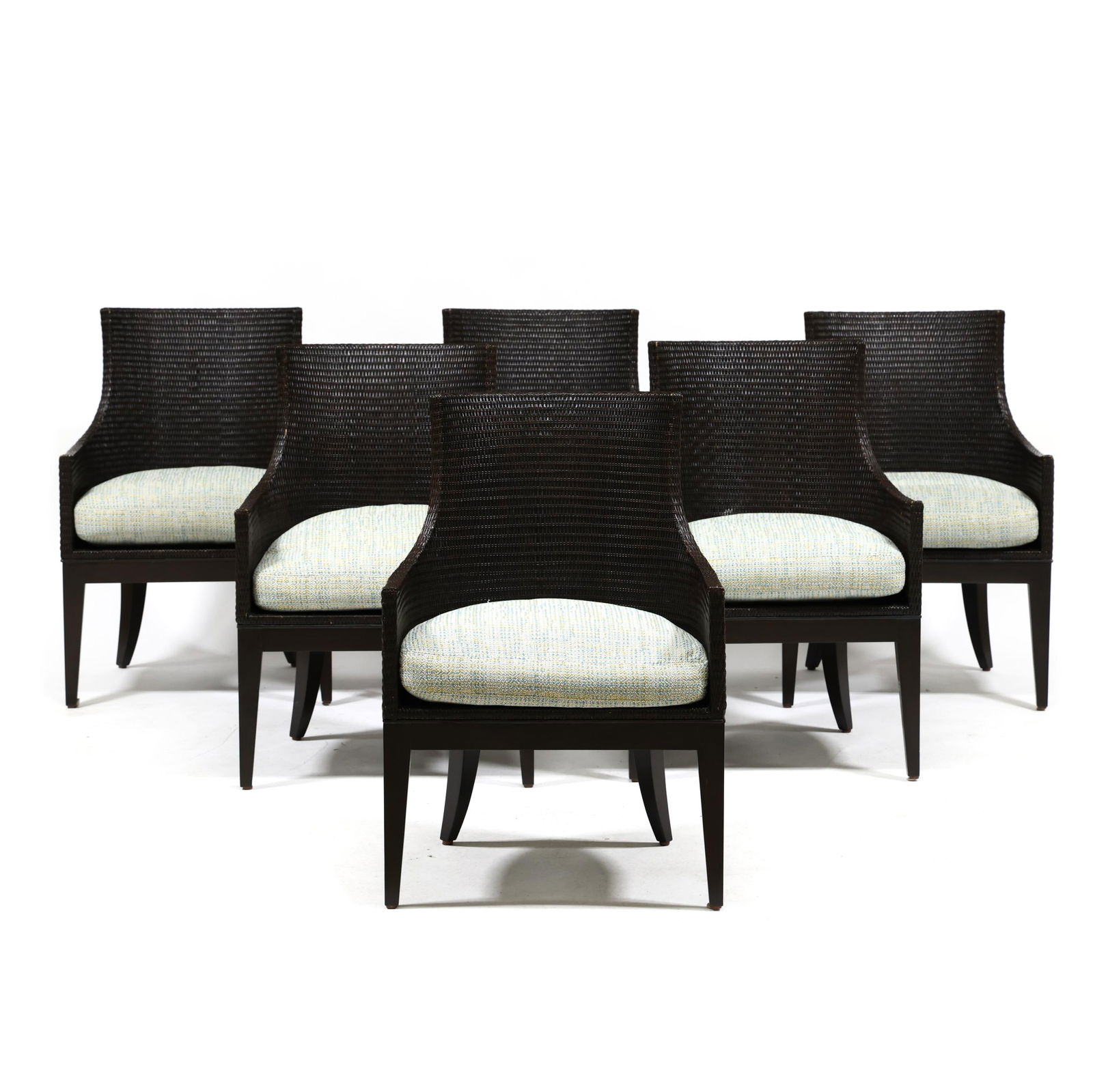 THOMAS MCGUIRE, SET OF SIX WICKER