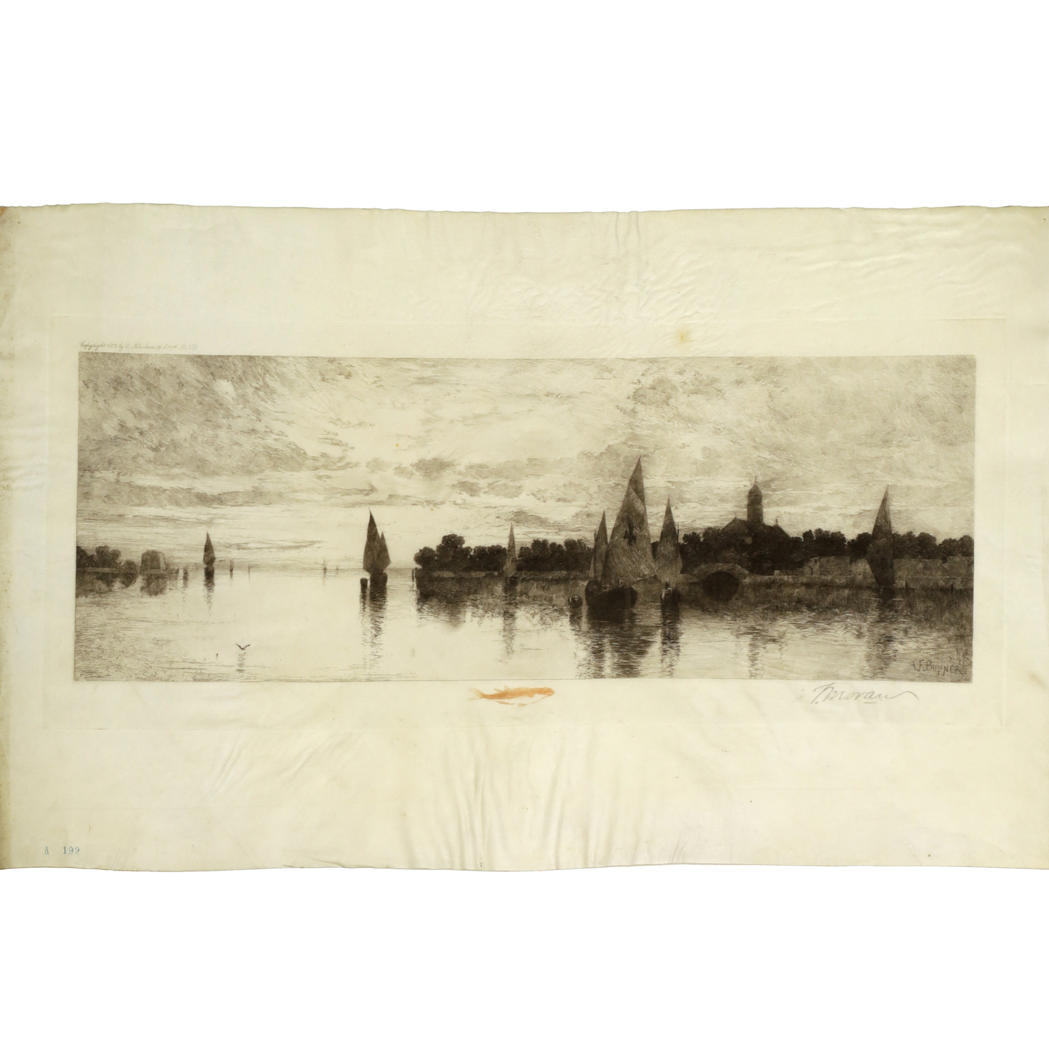 THOMAS MORAN, SIGNED ETCHING ON