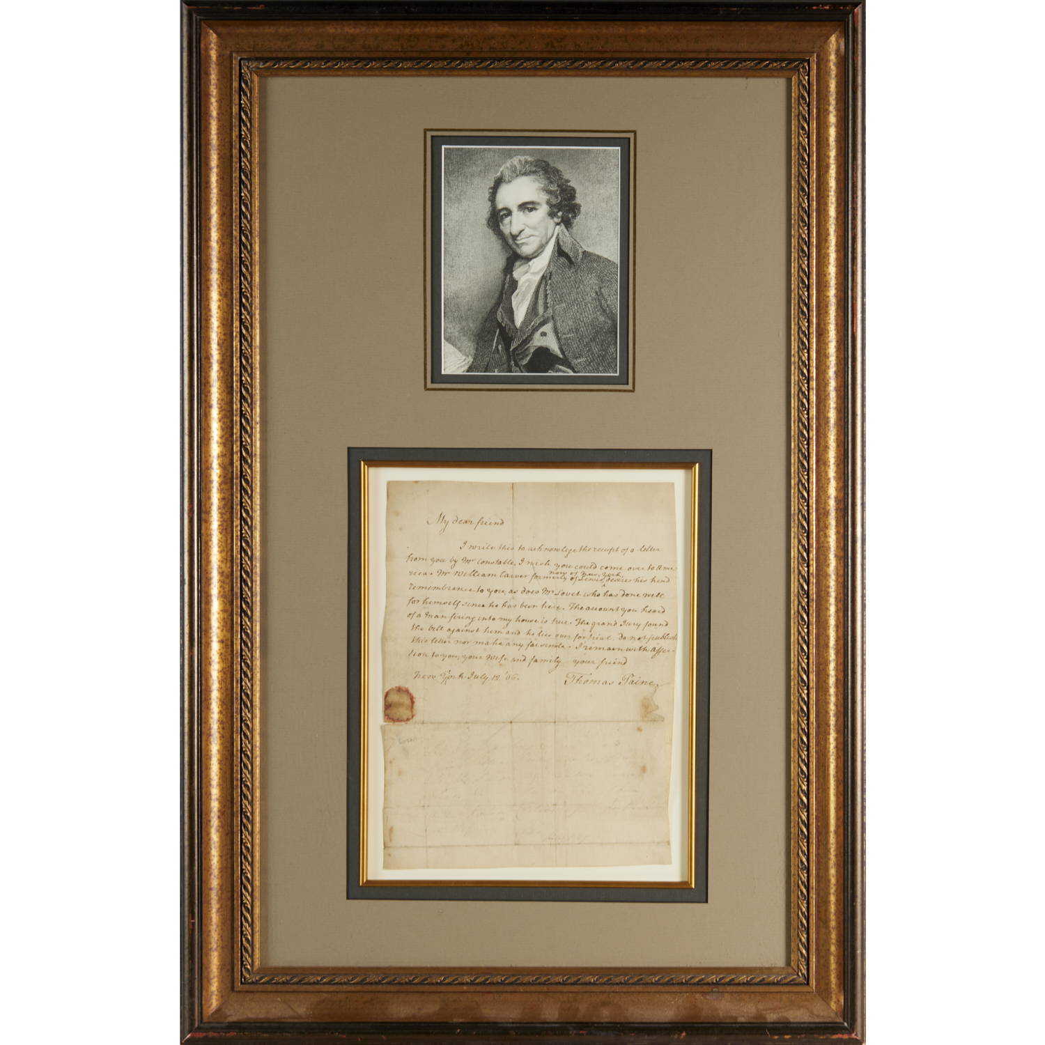 THOMAS PAINE (ATTRIB.), AUTOGRAPH