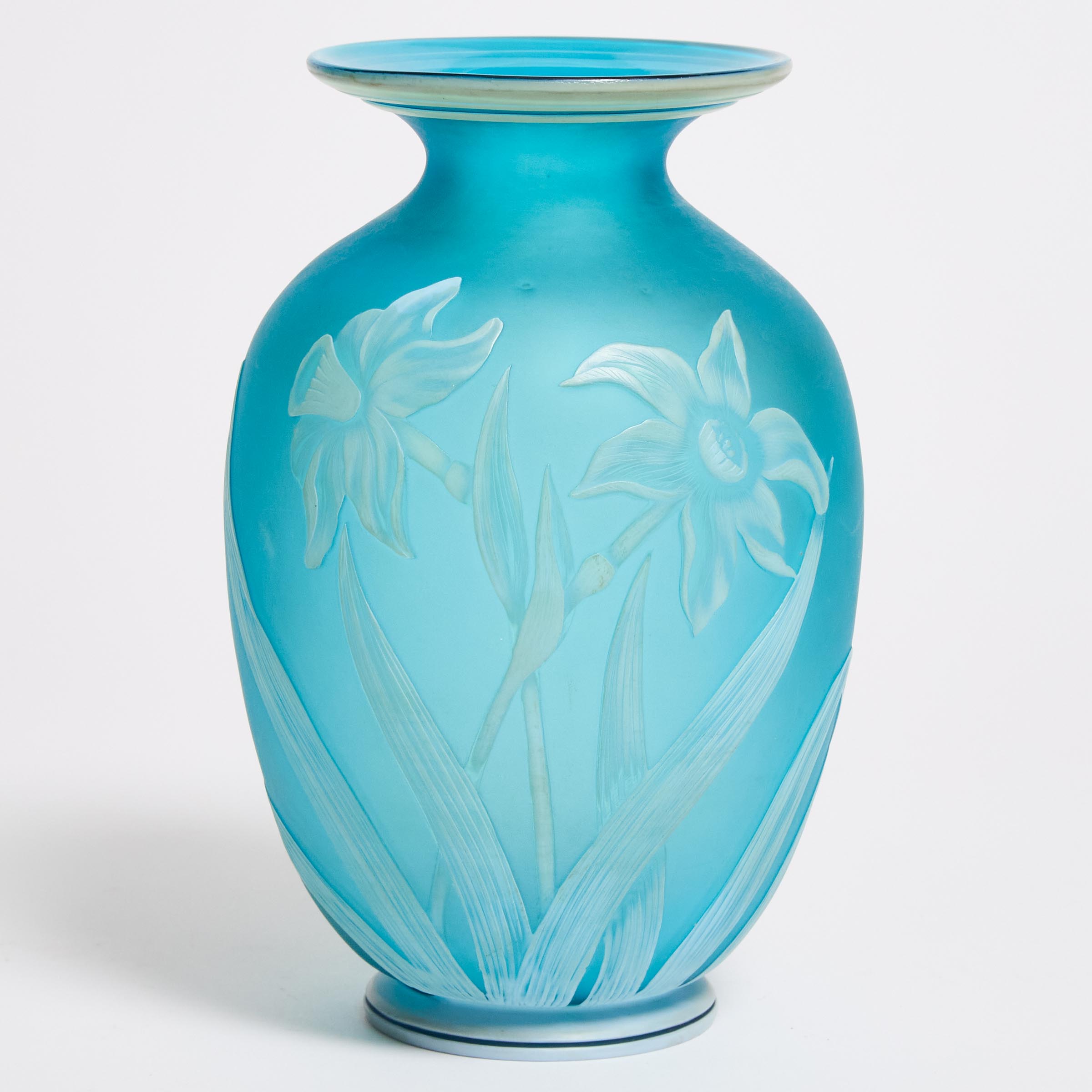 Thomas Webb & Sons Blue Cameo Glass