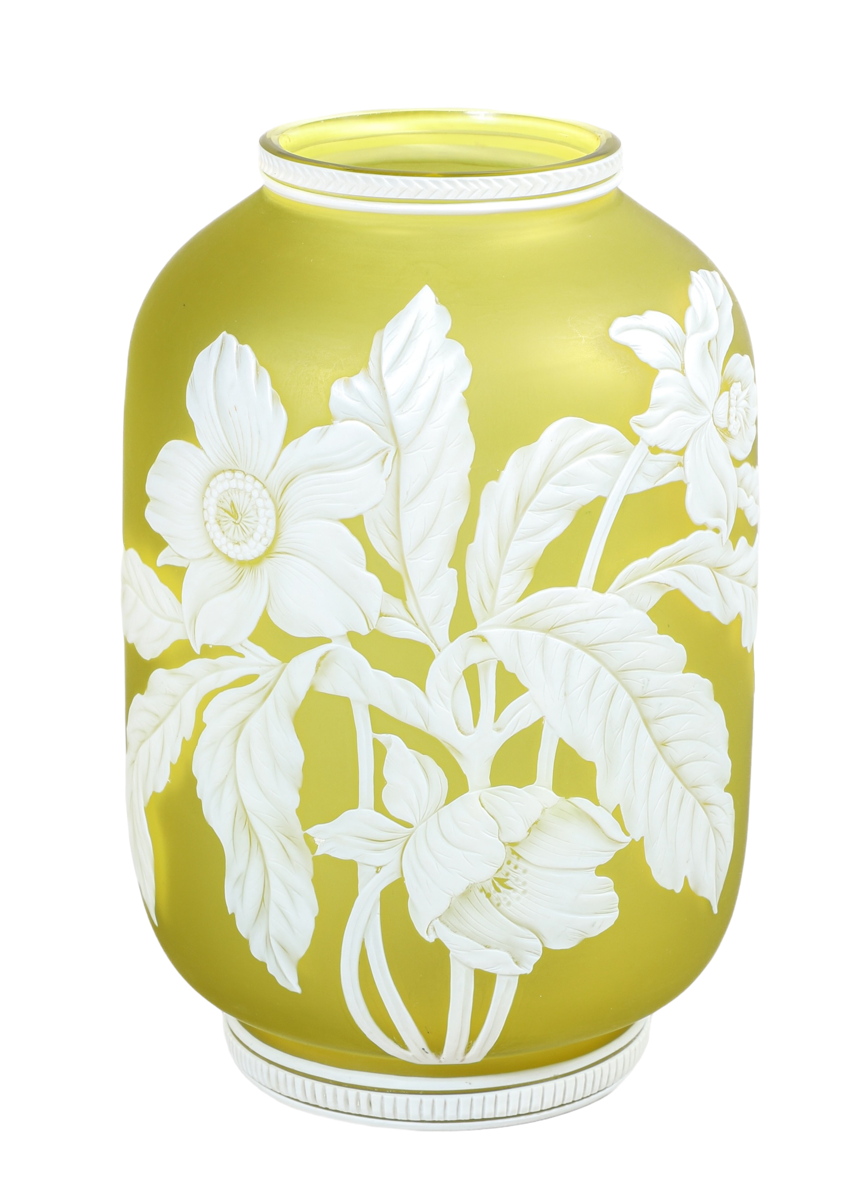 Thomas Webb style cameo glass vase,