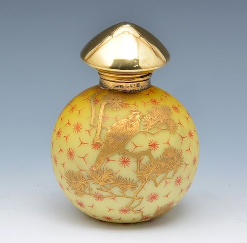 THOMAS WEBB YELLOW SATIN GOLD & RED