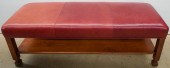 THOMASVILLE RED LEATHER BENCH