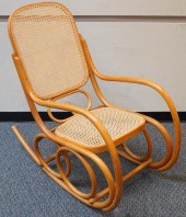 THONET BENTWOOD AND CANED ROCK