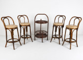 THONET STYLE BAMBOO STOOLS W/